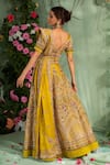 Shop_Miku Kumar_Yellow Silk Embroidered Zardozi Work V Neck Bridal Lehenga Set  _at_Aza_Fashions