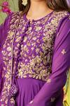 Shop Miku Kumar Purple Georgette And Tissue Round Embroidered Anarkali Set Online at Aza Fashions Shop_Miku Kumar_Purple Georgette And Tissue Round Embroidered Anarkali Set _Online_at_Aza_Fashions