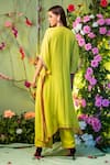 Shop Miku Kumar Green Georgette Round Embroidered Kurta And Palazzo Pant Set at Aza Fashions Shop_Miku Kumar_Green Georgette Round Embroidered Kurta And Palazzo Pant Set _at_Aza_Fashions