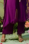 Shop_Miku Kumar_Purple Georgette Embroidery Kurta And Palazzo Pant Set For Kids_Online_at_Aza_Fashions