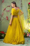 Shop_Miku Kumar_Yellow Viscose Lycra Embroidery Lehenga Set For Kids_at_Aza_Fashions