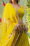 Miku Kumar_Yellow Viscose Lycra Embroidery Lehenga Set For Kids_at_Aza_Fashions