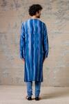 Shop_Devnaagri_Blue Cotton Silk Blend Tie And Dye Kurta Set _at_Aza_Fashions