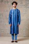 Devnaagri_Blue Cotton Silk Blend Tie And Dye Kurta Set _Online_at_Aza_Fashions