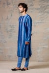 Shop_Devnaagri_Blue Cotton Silk Blend Tie And Dye Kurta Set _Online_at_Aza_Fashions