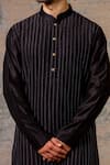 Devnaagri Black Cotton, Chanderi Kurta Set at Aza Fashions Devnaagri_Black Cotton, Chanderi Kurta Set _at_Aza_Fashions