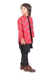 Maaikid Red Cotton, Silk Geometric Printed Bundi And Kurta Set Online at Aza Fashions Maaikid_Red Cotton, Silk Geometric Printed Bundi And Kurta Set _Online_at_Aza_Fashions