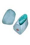 Shop_Maaikid_Blue Embroidery Overlap Booties _at_Aza_Fashions