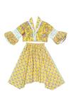 Buy_Maaikid_Yellow Printed Dhoti Pant Set For Girls_Online_at_Aza_Fashions