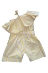 Shop Maaikid Yellow Cotton Striped One Shoulder Playsuit Online at Aza Fashions Shop_Maaikid_Yellow Cotton Striped One Shoulder Playsuit _Online_at_Aza_Fashions