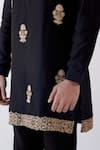 Shop_Devnaagri_Black Chanderi And Cotton Silk Blend Dori Embrioidered Kurta Set _Online_at_Aza_Fashions