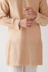 Buy_Devnaagri_Beige Chanderi And Cotton Silk Blend Dori Embrioidered Kurta Set _Online_at_Aza_Fashions