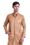 Buy_Saksham Neharicka_Brown Cotton Suitings Plain Kurta And Pant Set_Online_at_Aza_Fashions