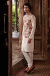 Shop_Kalista_Multi Color Bundi Raw Silk Printed Chintz Vivaan And Kurta Set _at_Aza_Fashions