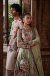 Kalista_Multi Color Bundi Raw Silk Printed Chintz Vivaan And Kurta Set _Online_at_Aza_Fashions