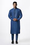 Buy Krishna Mehta Blue Viscose Cotton Geometric, Zardozi Print Kurta Set at Aza Fashions Buy_Krishna Mehta_Blue Viscose Cotton Geometric, Zardozi Print Kurta Set _at_Aza_Fashions