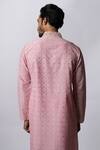 Shop Krishna Mehta Pink Viscose Cotton Geometric, Zardozi Print Kurta Set at Aza Fashions Shop_Krishna Mehta_Pink Viscose Cotton Geometric, Zardozi Print Kurta Set _at_Aza_Fashions
