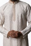 Buy Krishna Mehta White Chanderi Floral, Zardozi Embroidered Kurta Set Online at Aza Fashions Buy_Krishna Mehta_White Chanderi Floral, Zardozi Embroidered Kurta Set _Online_at_Aza_Fashions