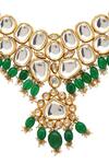 Minaki_Gold Plated Stones Kundan Drop Pendant Choker Set _at_Aza_Fashions