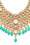 Shop_Minaki_Gold Plated Diamonds, Pearls Kundan Necklace Set _Online_at_Aza_Fashions