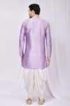 Shop_Arihant Rai Sinha_Purple Dupion Silk Short Kurta And Cowl Pant Set _at_Aza_Fashions