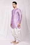 Shop_Arihant Rai Sinha_Purple Dupion Silk Short Kurta And Cowl Pant Set _Online_at_Aza_Fashions