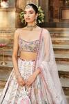 Matsya Ivory Silk Applique Work Scoop Neck The Rambagh Embroidered Bridal Lehenga Set Online at Aza Fashions Matsya_Ivory Silk Applique Work Scoop Neck The Rambagh Embroidered Bridal Lehenga Set _Online_at_Aza_Fashions