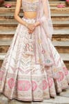Shop Matsya Ivory Silk Applique Work Scoop Neck The Rambagh Embroidered Bridal Lehenga Set Online at Aza Fashions Shop_Matsya_Ivory Silk Applique Work Scoop Neck The Rambagh Embroidered Bridal Lehenga Set _Online_at_Aza_Fashions