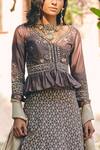 Matsya_Brown Chanderi Silk Embroidered Lehenga Set_Online_at_Aza_Fashions