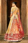 MATSYA_Yellow Silk Embroidered Pichwai Plunge V Neck The Suryagarh Bridal Lehenga Set _Online_at_Aza_Fashions