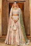 Buy Matsya Beige Silk Resham, Aari, Kasab The Royal Pichwai Embroidered Bridal Lehenga Set Online at Aza Fashions Buy_Matsya_Beige Silk Resham, Aari, Kasab The Royal Pichwai Embroidered Bridal Lehenga Set _Online_at_Aza_Fashions