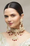 Buy_Moh-Maya By Disha Khatri_Gold Plated Pearls, Beads, Rhinestones Kundan Pendant Necklace Set _at_Aza_Fashions