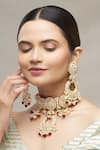 Buy_Moh-Maya By Disha Khatri_Gold Plated Pearls, Beads, Rhinestones Kundan Pendant Necklace Set _Online_at_Aza_Fashions