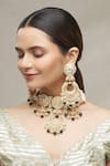 Buy_Moh-Maya By Disha Khatri_Gold Plated Pearls, Beads, Embroidery Kundan Pendant Necklace Set _Online_at_Aza_Fashions