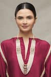Buy_Moh-Maya By Disha Khatri_Gold Plated Layered Jadau Necklace _at_Aza_Fashions