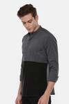 Shop_Mayank Modi - Men_Black 100% Linen Shirt _Online_at_Aza_Fashions