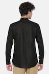 Shop_Mayank Modi - Men_Black Linen Shirt _at_Aza_Fashions