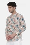 Buy_Mayank Modi - Men_Multi Color 100% Linen Printed Floral Shirt  _Online_at_Aza_Fashions