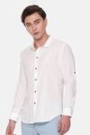 Shop_Mayank Modi - Men_White Malai Cotton Shirt _Online_at_Aza_Fashions