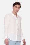 Mayank Modi - Men_White Malai Cotton Shirt _at_Aza_Fashions