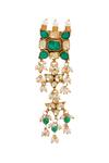 Shop_MINAKI_Gold Plated Beads, Diamonds Kundan Necklace Set _Online_at_Aza_Fashions