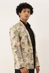 Mayank Modi - Men_Beige Chanderi Printed Blazer _Online_at_Aza_Fashions