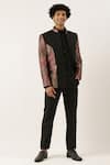 Buy_Mayank Modi - Men_Black Chanderi Silk Bandhgala_Online_at_Aza_Fashions