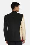 Shop_Mayank Modi - Men_Multi Color Silk Cotton Colorblock Blazer _at_Aza_Fashions