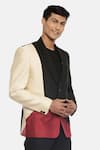 Mayank Modi - Men_Multi Color Silk Cotton Colorblock Blazer For Men_Online_at_Aza_Fashions
