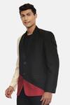 Buy_Mayank Modi - Men_Multi Color Silk Cotton Colorblock Blazer For Men_Online_at_Aza_Fashions