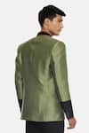Shop_Mayank Modi - Men_Green Silk Cotton Blazer_at_Aza_Fashions