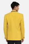 Shop_Mayank Modi - Men_Yellow Cotton Shawl Lapel Blazer_at_Aza_Fashions