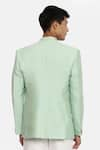 Shop_Mayank Modi - Men_Green Silk Cotton Notched Lapel Blazer _at_Aza_Fashions