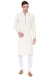 Buy_Mayank Modi - Men_Beige Cotton Embroidered Geometric Kurta Set _Online_at_Aza_Fashions